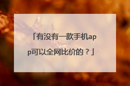 有没有一款手机app可以全网比价的?