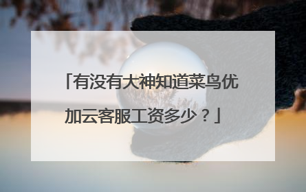有没有大神知道菜鸟优加云客服工资多少?