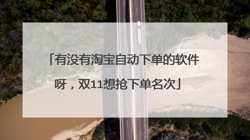 有没有淘宝自动下单的软件呀,双11想抢下单名次