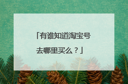 有谁知道淘宝号去哪里买么？