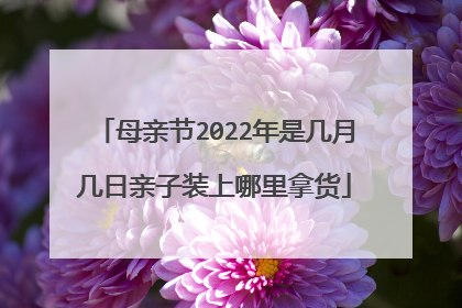 母亲节2022年是几月几日亲子装上哪里拿货