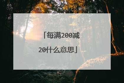 每满200减20什么意思