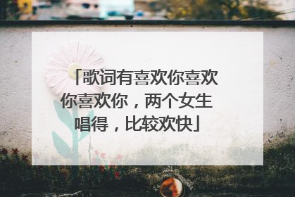 歌词有喜欢你喜欢你喜欢你,两个女生唱得,比较欢快