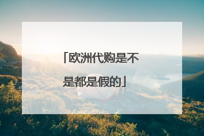欧洲代购是不是都是假的
