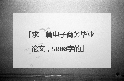求一篇电子商务毕业论文,5000字的