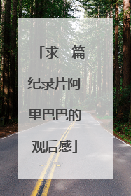 求一篇纪录片阿里巴巴的观后感