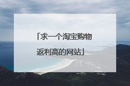 求一个淘宝购物返利高的网站