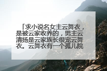 求小说名女主云舞衣,是被云家收养的,男主云清扬是云家族长很宠云舞衣。云舞衣有一个孤儿院朋友叫冷风。