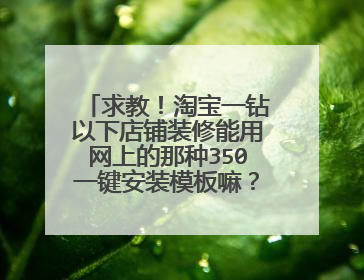 求教！淘宝一钻以下店铺装修能用网上的那种350一键安装模板嘛？如果不能用该怎么办？想将自己的基础版