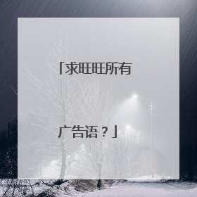 求旺旺所有广告语?