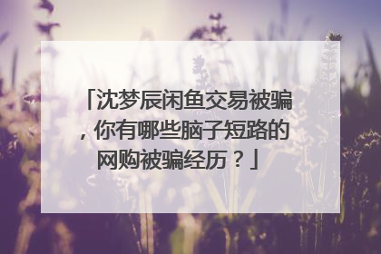 沈梦辰闲鱼交易被骗,你有哪些脑子短路的网购被骗经历?