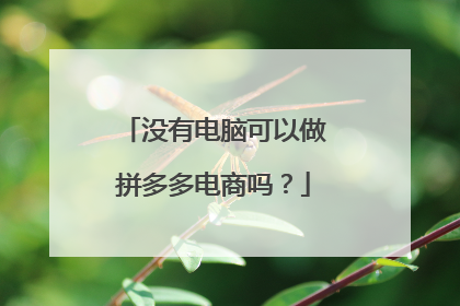 没有电脑可以做拼多多电商吗?