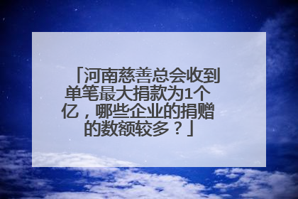 河南慈善总会收到单笔最大捐款为1个亿,哪些企业的捐赠的数额较多?