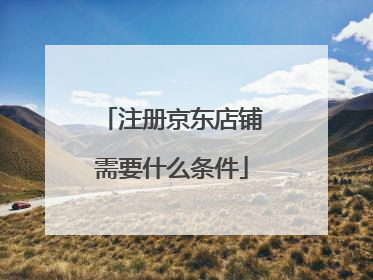 注册京东店铺需要什么条件