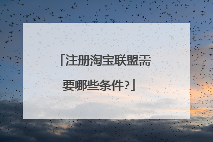 注册淘宝联盟需要哪些条件?