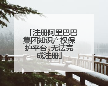 注册阿里巴巴集团知识产权保护平台,无法完成注册