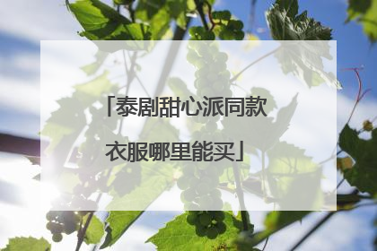 泰剧甜心派同款衣服哪里能买
