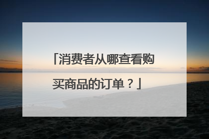 消费者从哪查看购买商品的订单?