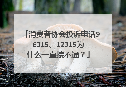 消费者协会投诉电话96315、12315为什么一直接不通?