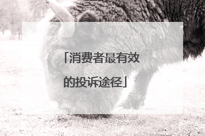 消费者最有效的投诉途径