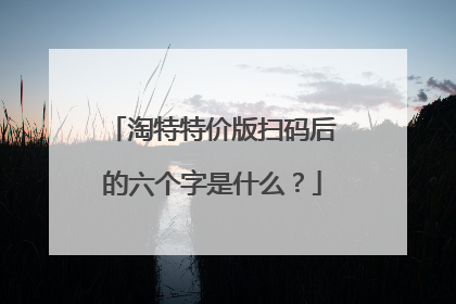 淘特特价版扫码后的六个字是什么？