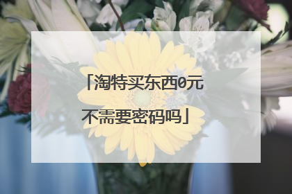 淘特买东西0元不需要密码吗