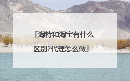 淘特和淘宝有什么区别?代理怎么做