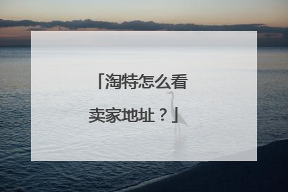 淘特怎么看卖家地址？