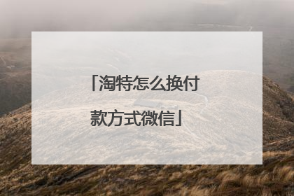 淘特怎么换付款方式微信