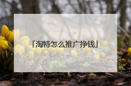 淘特怎么推广挣钱