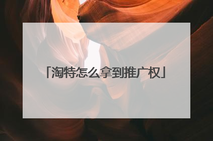 淘特怎么拿到推广权