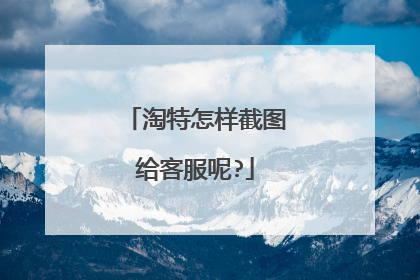 淘特怎样截图给客服呢?