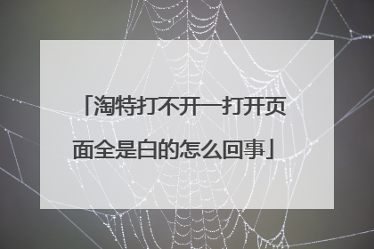 淘特打不开一打开页面全是白的怎么回事