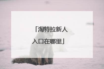 淘特拉新人入口在哪里
