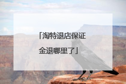 淘特退店保证金退哪里了
