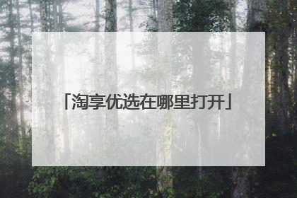 淘享优选在哪里打开