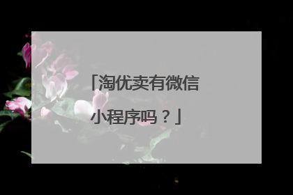 淘优卖有微信小程序吗?