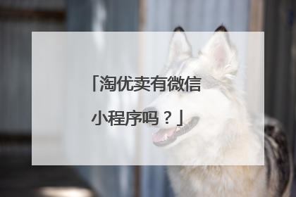 淘优卖有微信小程序吗?