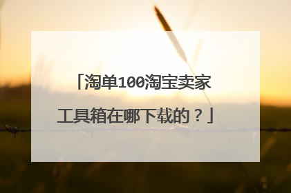 淘单100淘宝卖家工具箱在哪下载的？