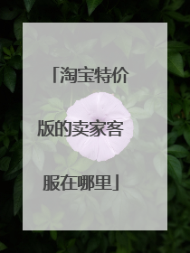 淘宝特价版的卖家客服在哪里