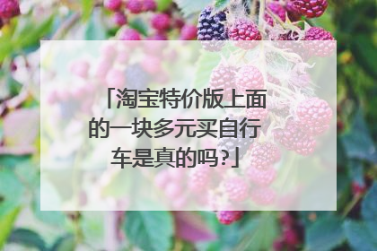 淘宝特价版上面的一块多元买自行车是真的吗?