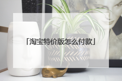 淘宝特价版怎么付款