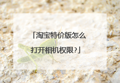 淘宝特价版怎么打开相机权限?