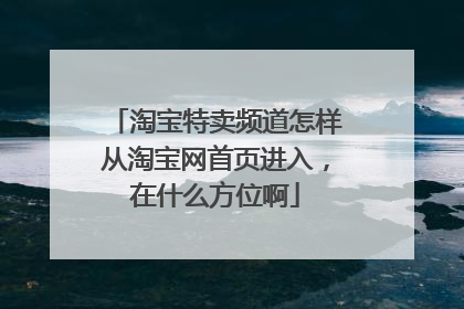 淘宝特卖频道怎样从淘宝网首页进入,在什么方位啊