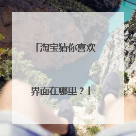 淘宝猜你喜欢界面在哪里?