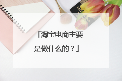 淘宝电商主要是做什么的?