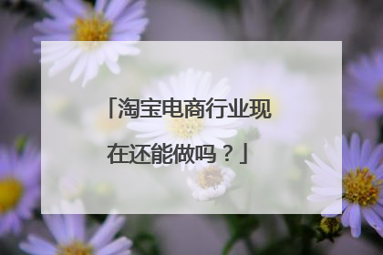 淘宝电商行业现在还能做吗？