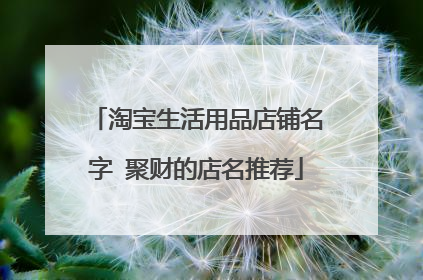 淘宝生活用品店铺名字 聚财的店名推荐