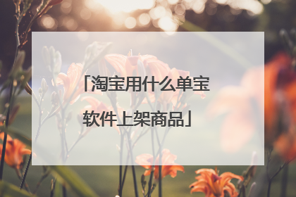 淘宝用什么单宝软件上架商品
