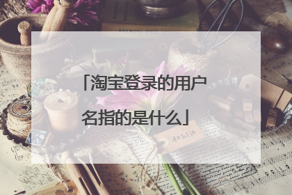 淘宝登录的用户名指的是什么